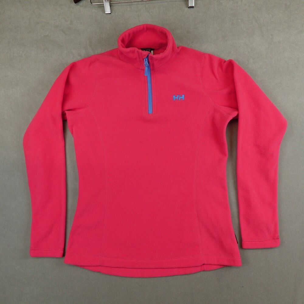 Helly Hansen Pullover Womens Medium Pink Fleece 1/4 Zip Hiking Top